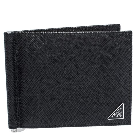 prada saffiano wallet money clip